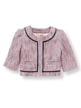 Janie & Jack Boucle Tweed Jacket Blazer Red Black White